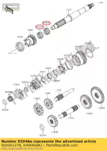 Kawasaki 920461278 aguja de rodamiento, baja ge - Lado inferior