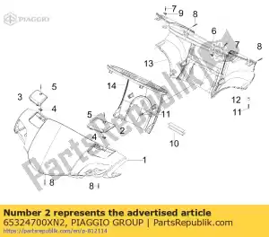 Piaggio Group 65324700XN2 lh pompdeksel - Onderkant
