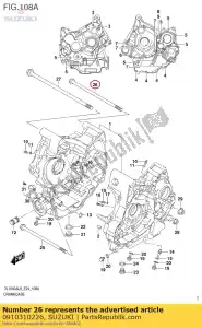 suzuki 0910310226 bolt,10x260 - Bottom side