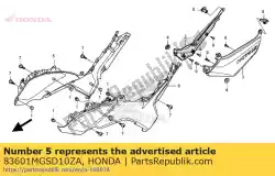 Aqui você pode pedir o capa, r. Lado * nh1 * (nh1 preto) em Honda , com o número da peça 83601MGSD10ZA: