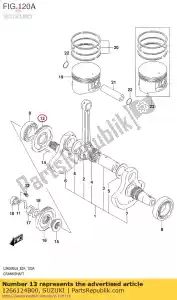 Suzuki 1266124B00 gear,crank bala - Bottom side