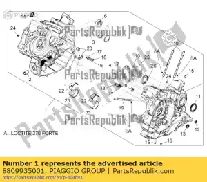 Piaggio Group 8809935001 ensemble carter 1a - La partie au fond