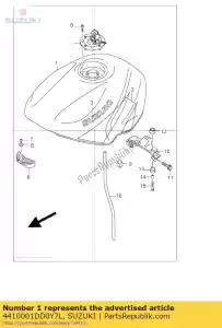 Suzuki 4410001DD0Y7L réservoir, carburant - La partie au fond