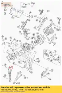 ktm 7650300600033 motorsteun r / s zwart - Onderkant