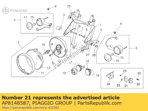 aprilia AP8148587 suporte refletor - Lado inferior