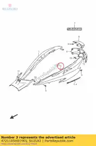 Suzuki 4721105H01YKV moldura da capa, lh - Lado inferior