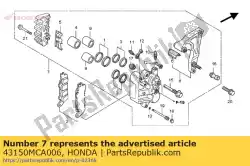 Aquí puede pedir pinza subconj., rr. (norte de Honda , con el número de pieza 43150MCA006: