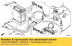 Ici, vous pouvez commander le câble, masse châssis auprès de Honda , avec le numéro de pièce 32603HM8B00: