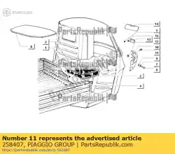 Aquí puede pedir eje articul. Sillin de Piaggio Group , con el número de pieza 258407: