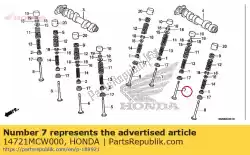 Aqui você pode pedir o válvula a, ex. Em Honda , com o número da peça 14721MCW000: