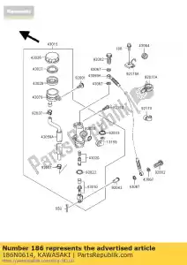 kawasaki 186N0614 bolt-upset-wp, 6x14 kr250-b2 - Onderkant