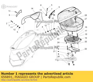 Piaggio Group 656891 portaequipajes trasero - Lado inferior