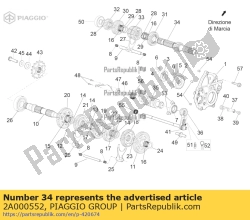 Aprilia 2A000552, Arbre de transmission primaire, OEM: Aprilia 2A000552