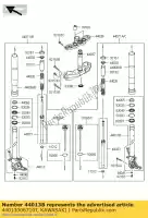 44013006710T, Kawasaki, fork-fork inner, rh, f.p.s zr100 kawasaki z 1000 2007 2008 2009, Nuovo