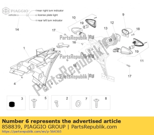 aprilia 858839 taillight cover - Left side