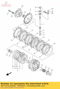 yamaha 5VY163310000 plaat, wrijving 2 - Onderkant