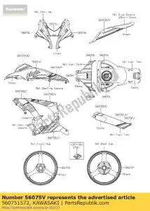 kawasaki 560751572 pattern,lwr cowl.,rh,lwr zx100 - Bottom side