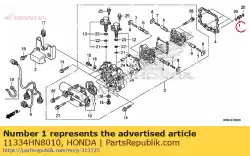 Here you can order the pin, oil guide, 10mm from Honda, with part number 11334HN8010: