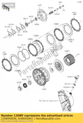 Ici, vous pouvez commander le embrayage à disques, t = 2,3 zx636-c1h auprès de Kawasaki , avec le numéro de pièce 130890008: