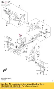 suzuki 4357120K00 tape,fr footrest,r - Bottom side