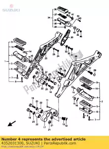 suzuki 4352031300 bar, fr voetensteun - Onderkant