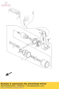 yamaha 9010506X0500 parafuso, flange - Lado inferior