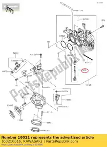 Kawasaki 160210016 screw-throttle stop - Bottom side