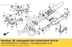 Aqui você pode pedir o cobrir comp., rr. Ex. Tubo em Honda , com o número da peça 18420MAH610: