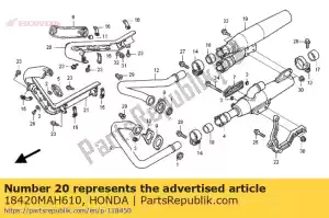 Honda 18420MAH610 cobrir comp., rr. ex. tubo - Lado inferior