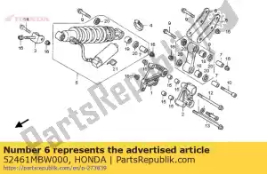 Honda 52461MBW000 plaat, rr. kussen link - Onderkant