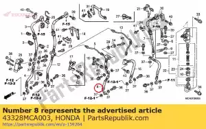 honda 43328MCA003 manguera secundaria d, freno - Lado inferior