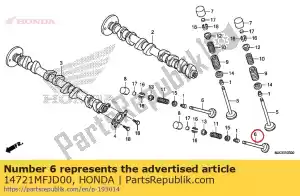 honda 14721MFJD00 válvula, ex. - Lado inferior