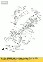 11061S108, Kawasaki, joint, tuyau d'échappement kawasaki klv 1000, Nouveau