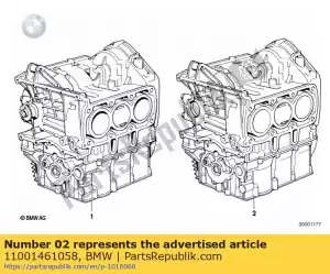 bmw 11001461058 engine block with piston - shed - Bottom side