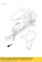 5312123H00YPA, Suzuki, cover,front fen suzuki gsx bking bk bka hayabusa ruf r bkau2 ru2 bkuf bku2 gsx1300bka b king 1300 , New