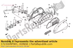 Ici, vous pouvez commander le couvercle, filtre à air auprès de Honda , avec le numéro de pièce 17231KGF901: