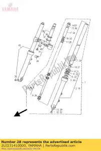 yamaha 2UJ231410000 mola, garfo dianteiro - Lado inferior