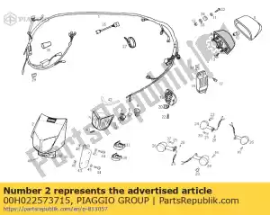 Piaggio Group 00H022573715 headlight cusing sub-assembly - Bottom side