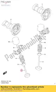 Suzuki 1291210H00 válvula de escape - Lado inferior