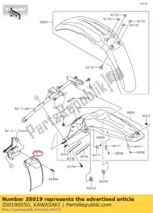 Kawasaki 350190050 volet, filtre à air - La partie au fond