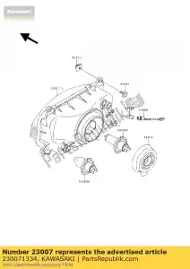 Kawasaki 230071334 lens-comp,head lamp - Bottom side