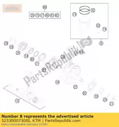 Ici, vous pouvez commander le piston i cpl. 64mm 200 2004 auprès de KTM , avec le numéro de pièce 52330007300I: