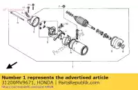 31200MV9671, Honda, Motor assy., startend (mi honda cbr fireblade rr vtr fire storm f super blackbird xx  sp2 cb hornet xl varadero v va rossi fr sport fs x11 sf sp1 s f2 cbr600f cbr900rr cb600f cb600f2 cb900f 900 1000 1100 600 , Nieuw