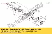 15100HN1000, Honda, ensemble pompe, huile honda trx 400 2000 2001 2002 2003 2004 2005 2006 2007 2008, Nouveau