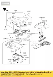 Here you can order the kit,single seat cover,wh from Kawasaki, with part number 99996135825Y: