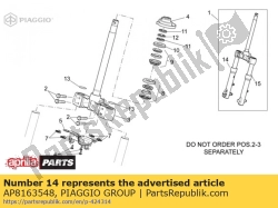 Aprilia AP8163548, Rechter mouw en stang, OEM: Aprilia AP8163548