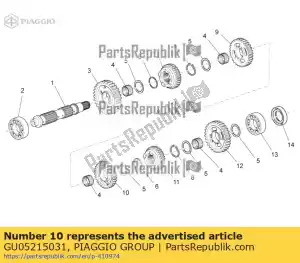 Piaggio Group GU05215031 gear 4a z=29 - Bottom side