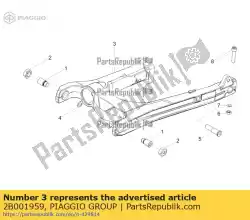 Aqui você pode pedir o braço oscilante. Preto em Piaggio Group , com o número da peça 2B001959: