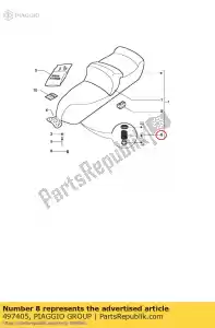 Piaggio Group 497405 kit de apertura del sillín - Lado inferior