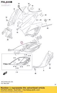 suzuki 4425013K00 cover comp,brandstoftankzijde,r - Onderkant